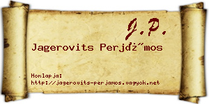 Jagerovits Perjámos névjegykártya